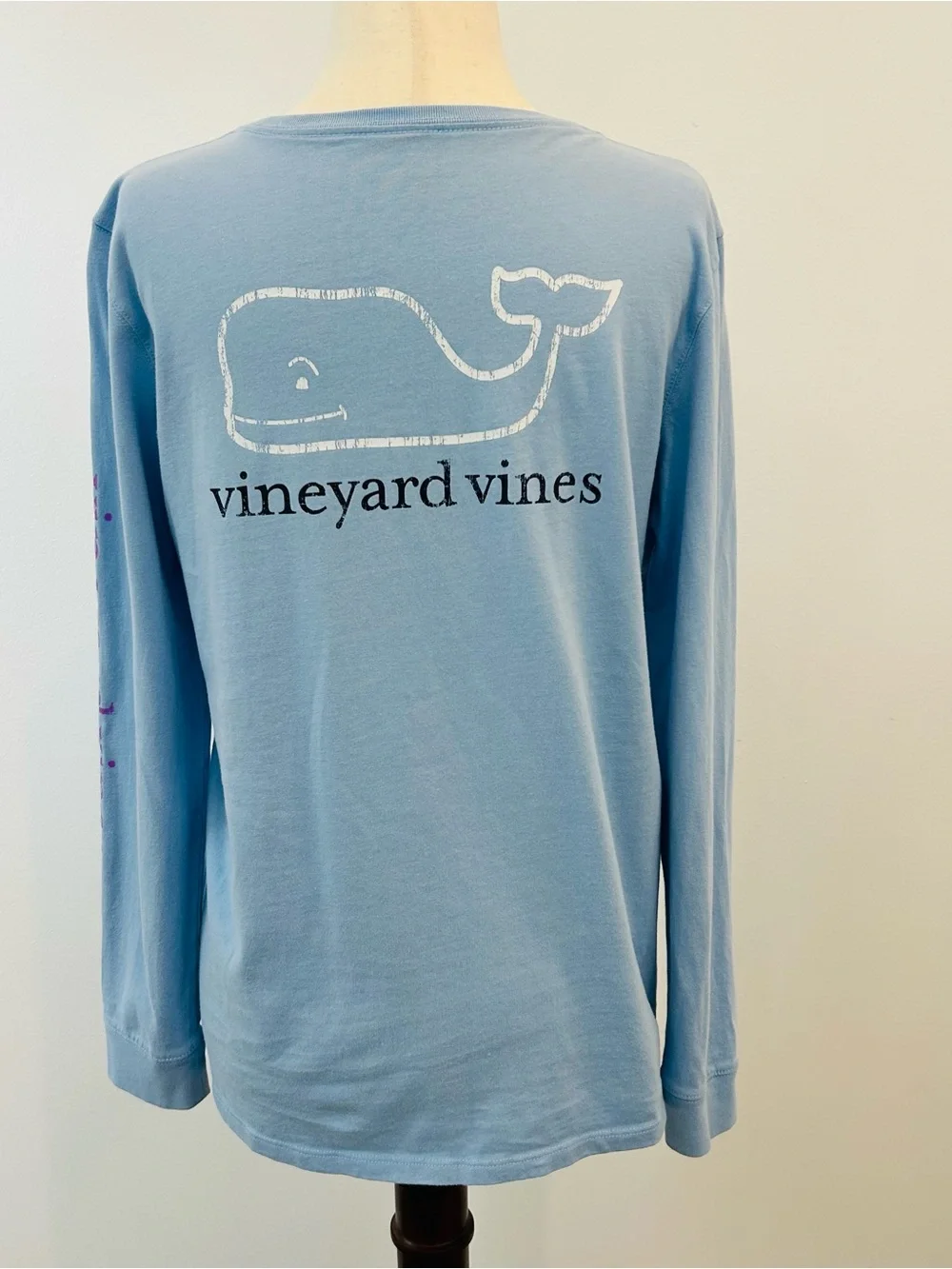 Girls Vineyard Vines Light Blue Long Sleeve Pocket Tee XL (16)